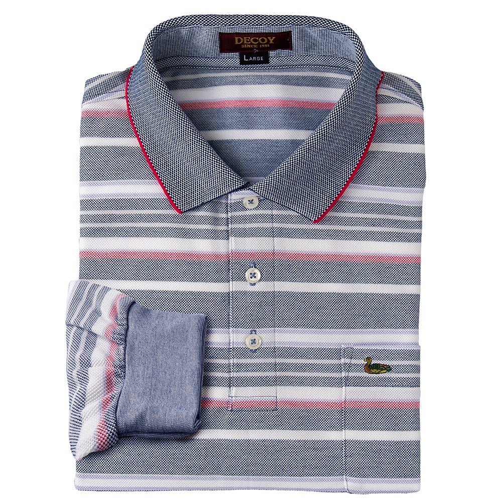 DECOY 涼感マルチボーダーポロシャツ