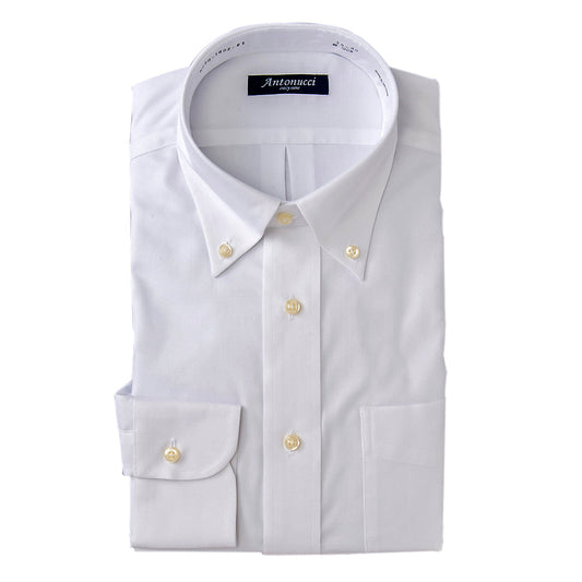 AntonucciEasycare 綿100%イージーケア加工-白/オックスフォード・ボタンダウン