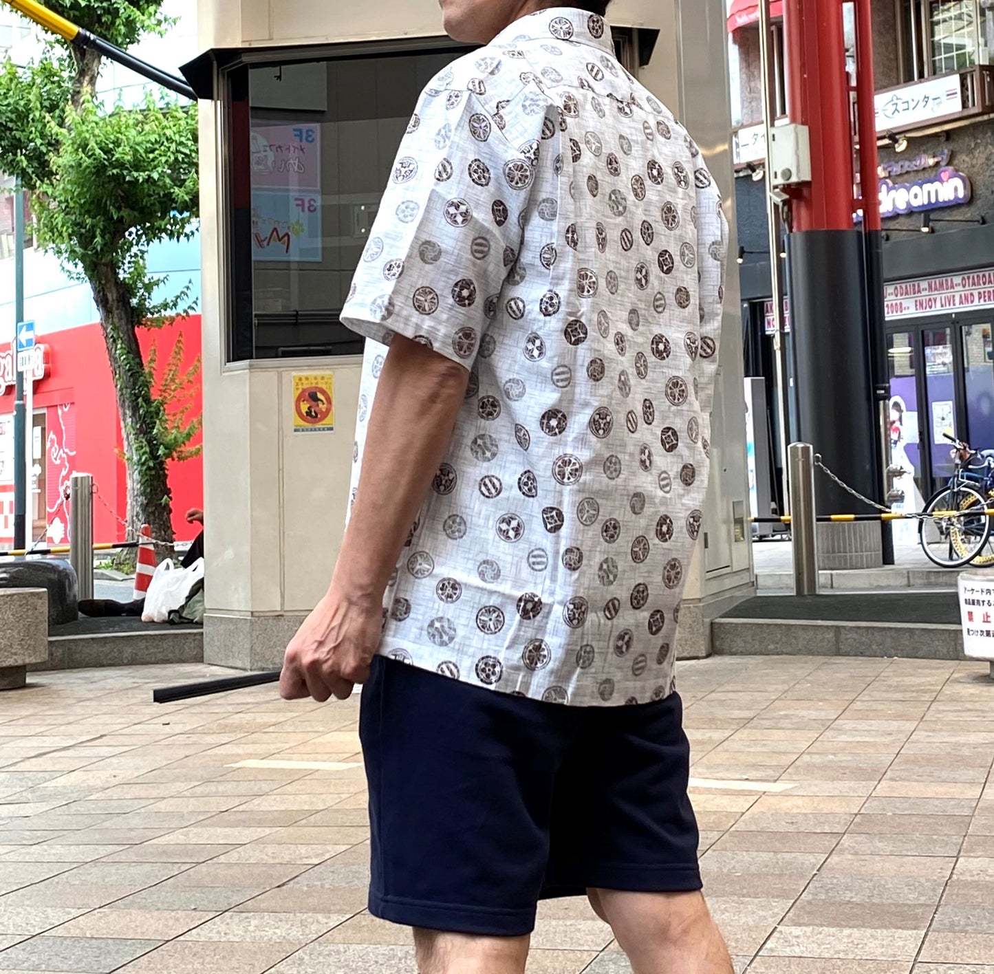 和の匠 和製アロハシャツ文様柄 氷色