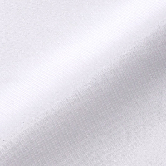 Aquascutumアクアスキュータム オーダーメイドシャツ綿/ポリエステル白ドビーナナメ柄