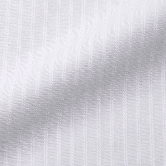 TOMIYA ORDER MADE SHIRTING オーダーメイドシャツ/綿ポリ混紡・白ドビーダブルストライプ