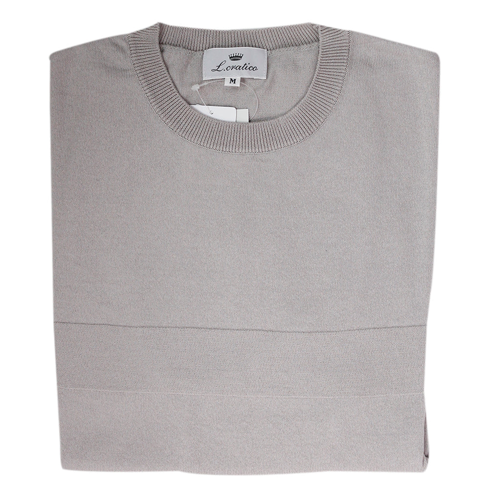 L'craticoエルクラティコ 綿麻素材-半袖ニットTシャツ