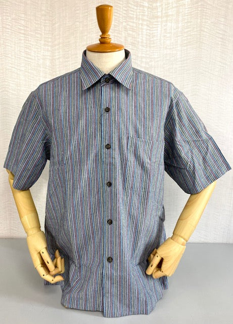 和の匠 国産和柄シャツ薄墨ストライプ