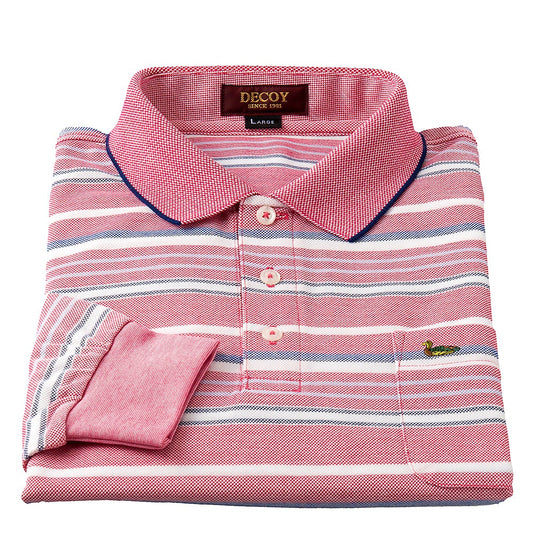 DECOY 涼感マルチボーダーポロシャツ