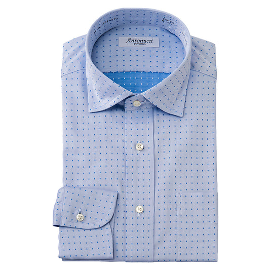 AntonucciPureCotton 綿100%ブルードット柄・ショートワイド