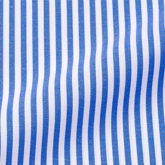Aquascutumアクアスキュータム オーダーメイドシャツ綿100%ブルー/ロンドンストライプ
