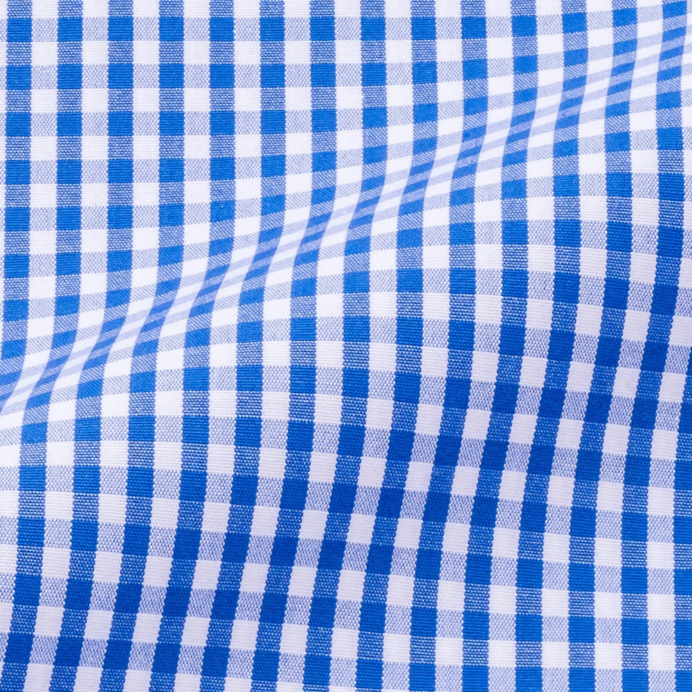Aquascutumアクアスキュータム オーダーメイドシャツ綿100%ブルー/ギンガムチェック