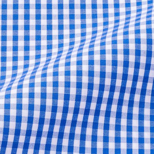 Aquascutumアクアスキュータム オーダーメイドシャツ綿100%ブルー/ギンガムチェック
