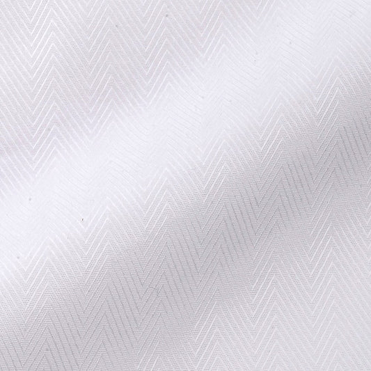 Aquascutumアクアスキュータム オーダーメイドシャツ綿100%白/ヘリンボーン