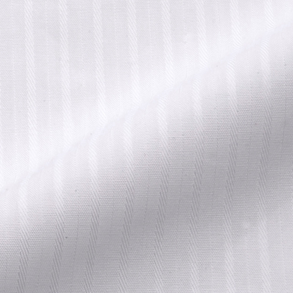 TOMIYA ORDER MADE SHIRTING オーダーメイドシャツ/綿100%・白ドビーアイビーストライプ