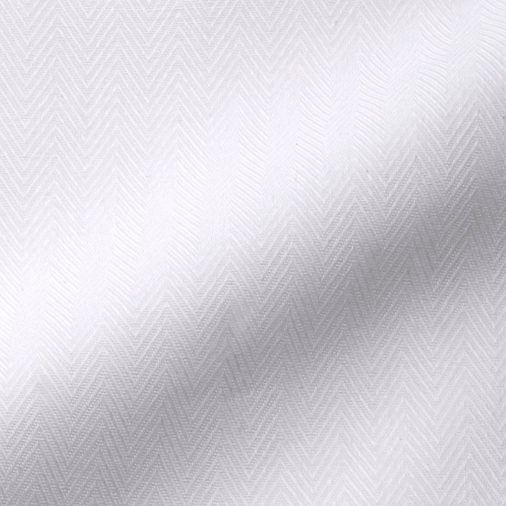 TOMIYA ORDER MADE SHIRTING オーダーメイドシャツ/綿100%・白ヘリンボーン