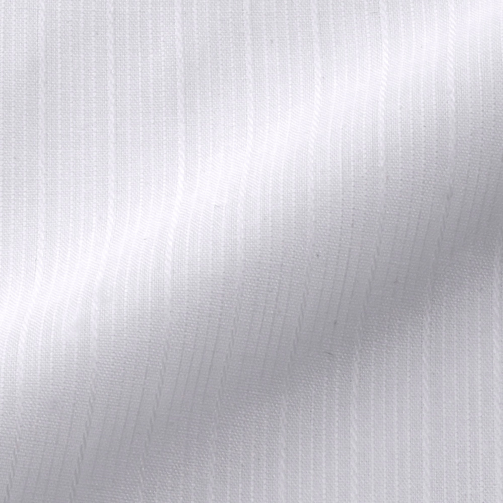 TOMIYA ORDER MADE SHIRTING オーダーメイドシャツ/綿ポリ混紡・白ドビークラスターストライプ