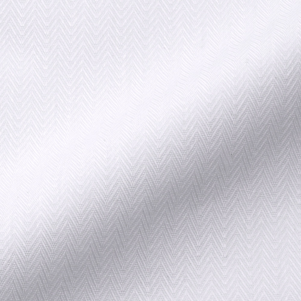 TOMIYA ORDER MADE SHIRTING オーダーメイドシャツ/綿ポリ混紡・白ヘリンボーン