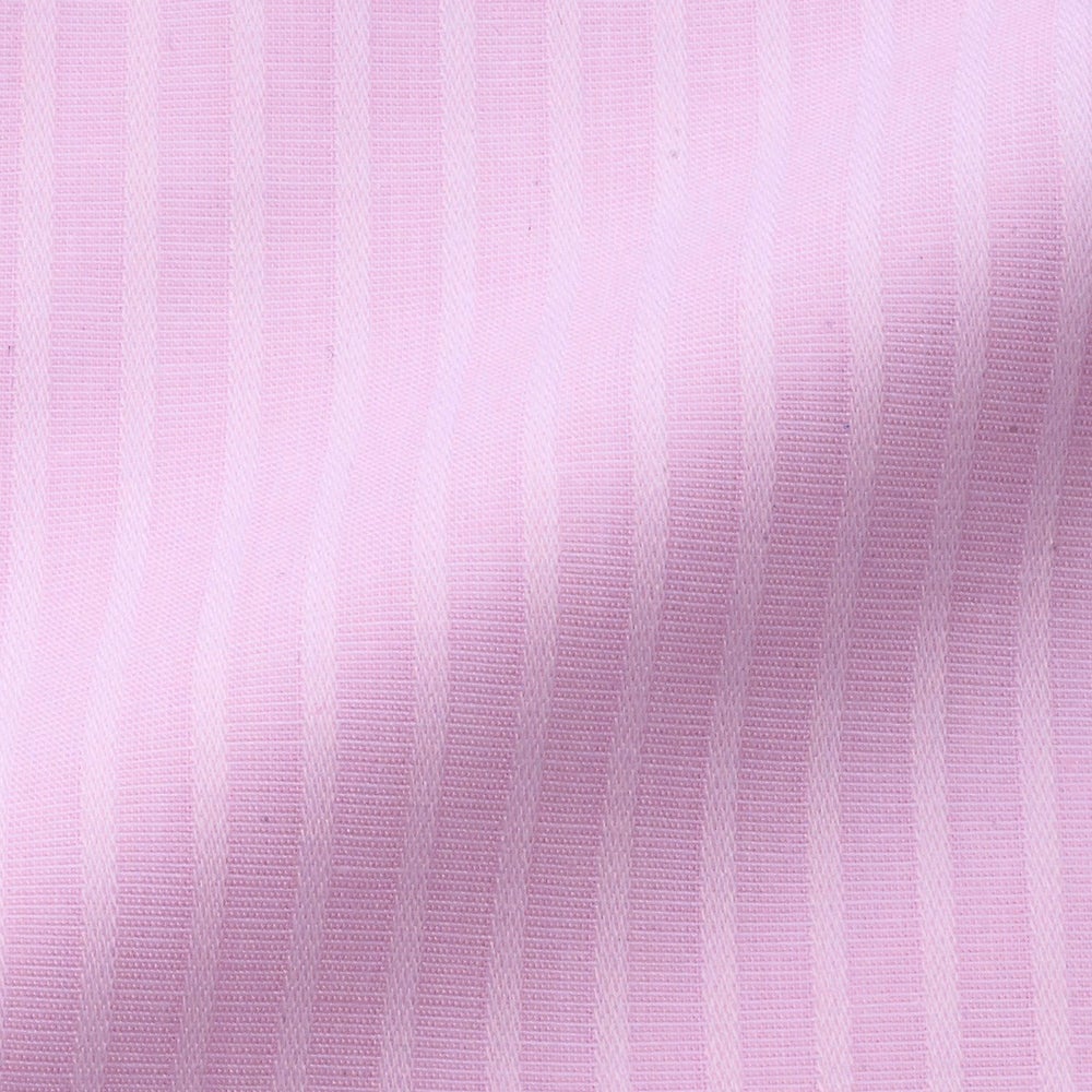 Aquascutumアクアスキュータム オーダーメイドシャツ綿/ポリエステル・ピンク/ドビーストライプ