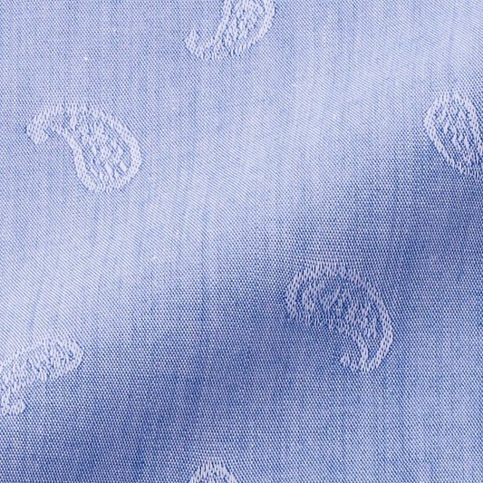 Aquascutumアクアスキュータム オーダーメイドシャツ綿/ポリエステル・ブルー/ペイズリー