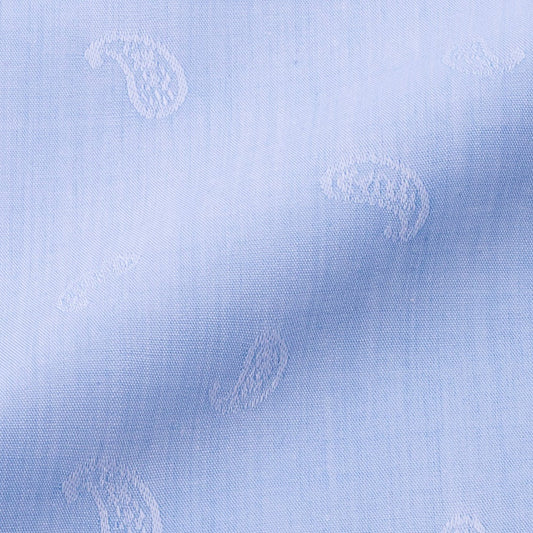 Aquascutumアクアスキュータム オーダーメイドシャツ綿/ポリエステル・サックス/ペイズリー