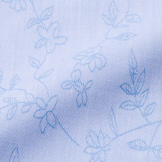 Aquascutumアクアスキュータム オーダーメイドシャツ綿/ポリエステル・サックス/フラワー