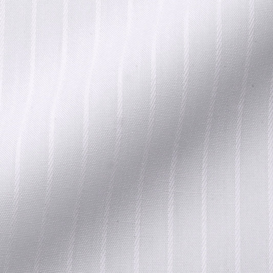 TOMIYA ORDER MADE SHIRTING オーダーメイドシャツ/綿ポリ混紡・白ドビーペンシルストライプ