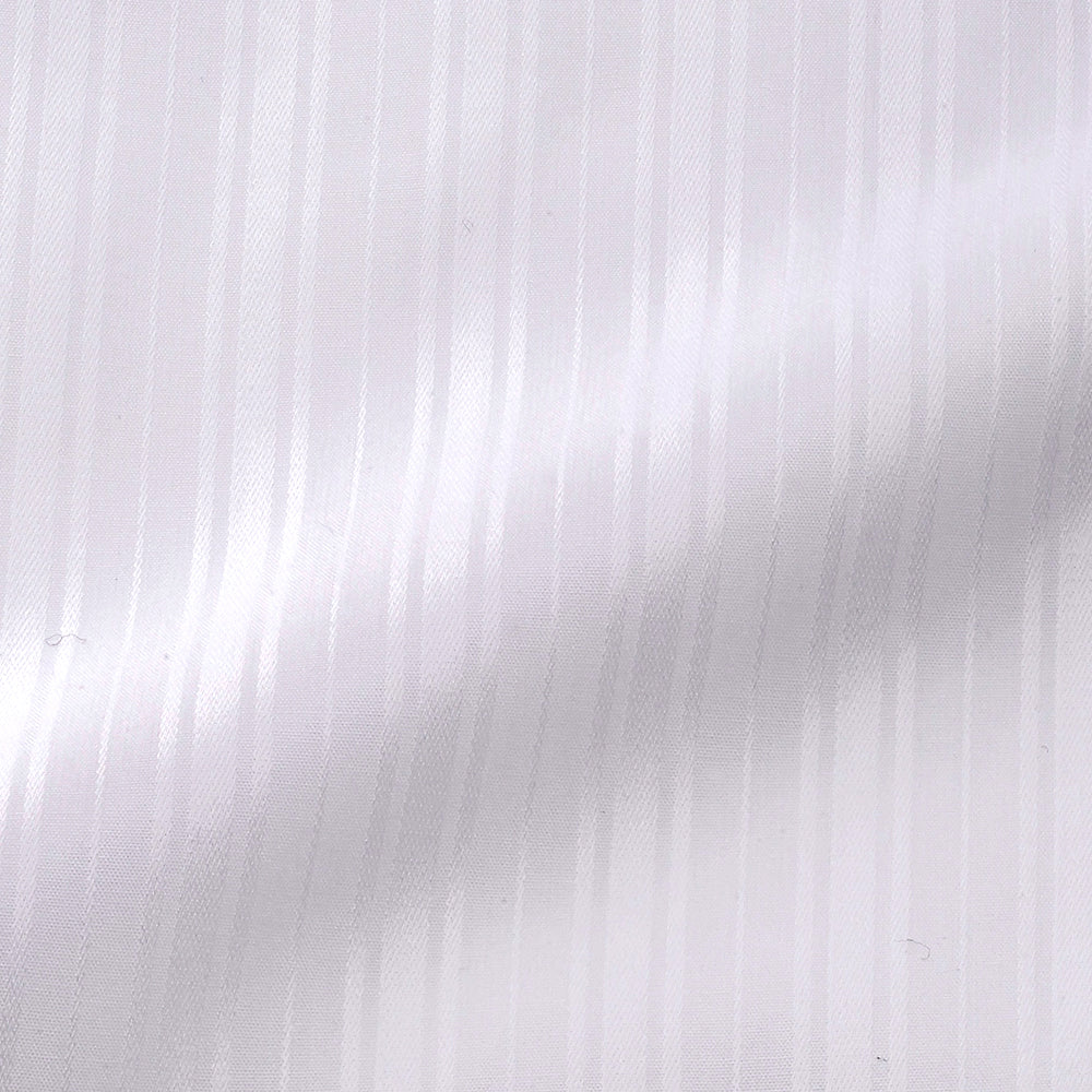 Aquascutumアクアスキュータム オーダーメイドシャツ綿100%・白/アイビーストライプ
